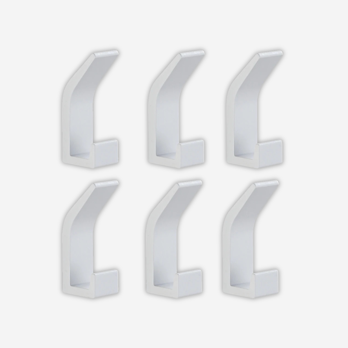 Set de 6 Support Mural Porte-Manteau Blanc en Métal