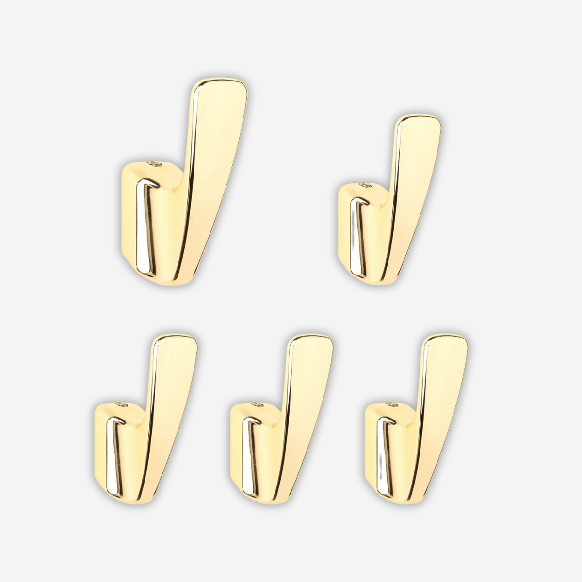 Set de 5 Porte Manteau dorée Brillant/Mat en Métal léger