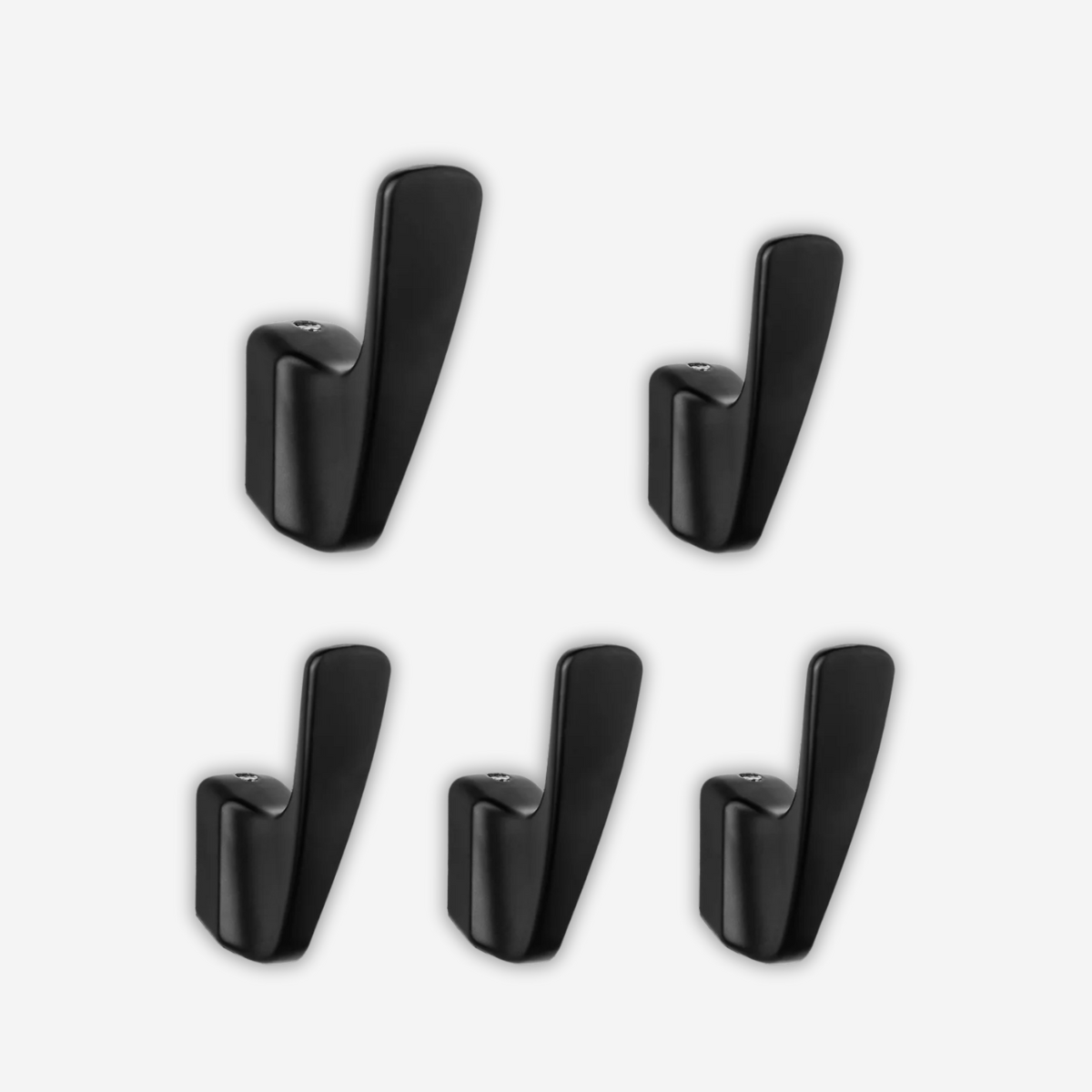 Ensemble de 5 Patère Mural Noir Simple en Métal