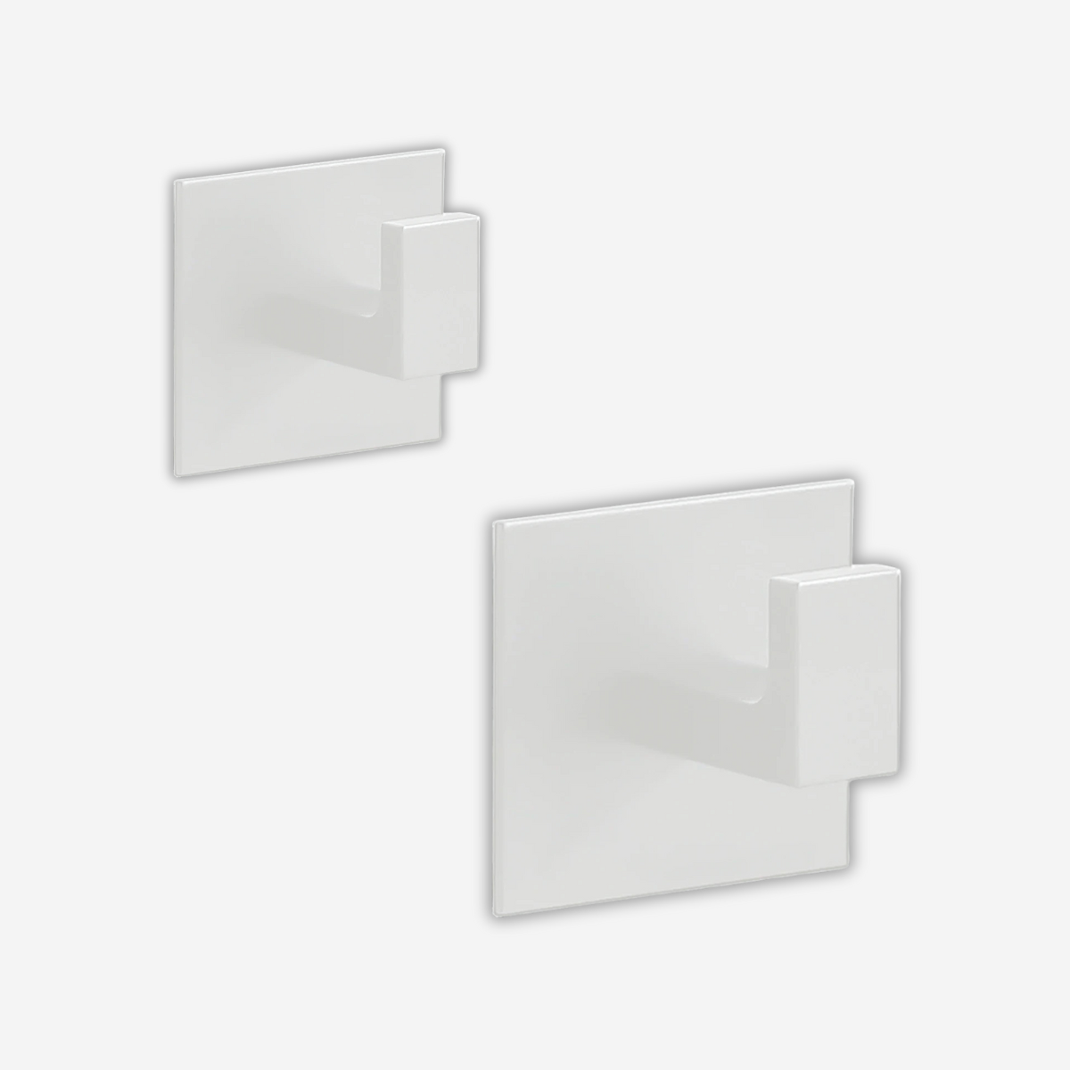 Pack de 2 Porte manteau Mural Blanc Simple avec support Carré
