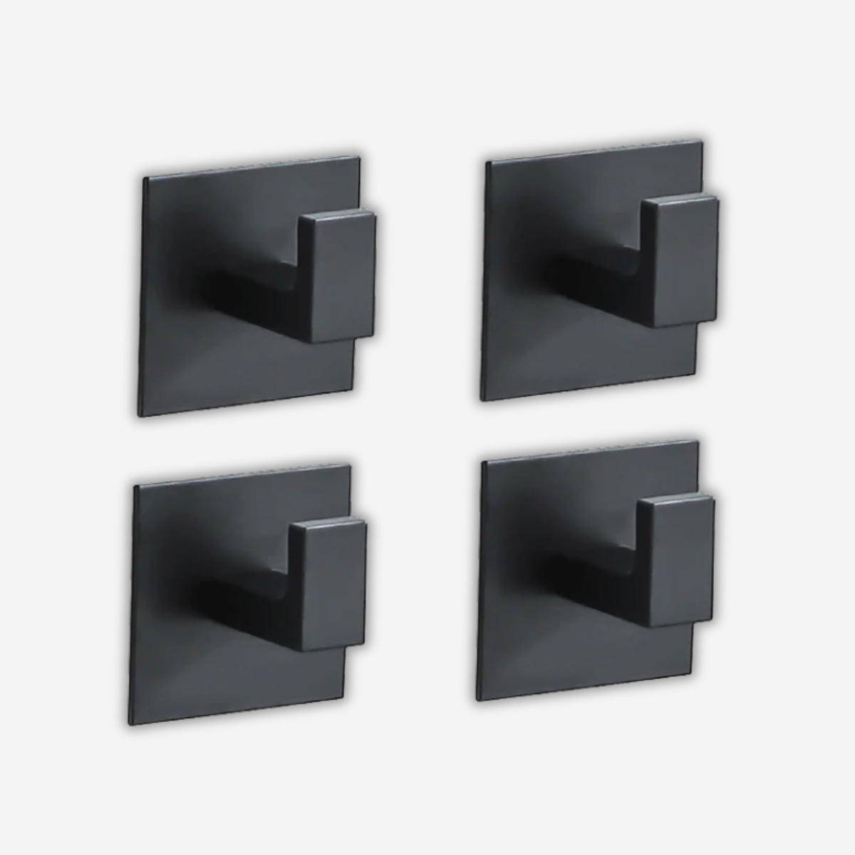 4 Crochet Muraux Noir Elégant en Aluminium léger