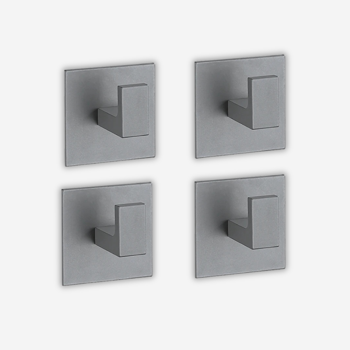 4 Accroche Muraux Gris Argenté simple en Métal léger