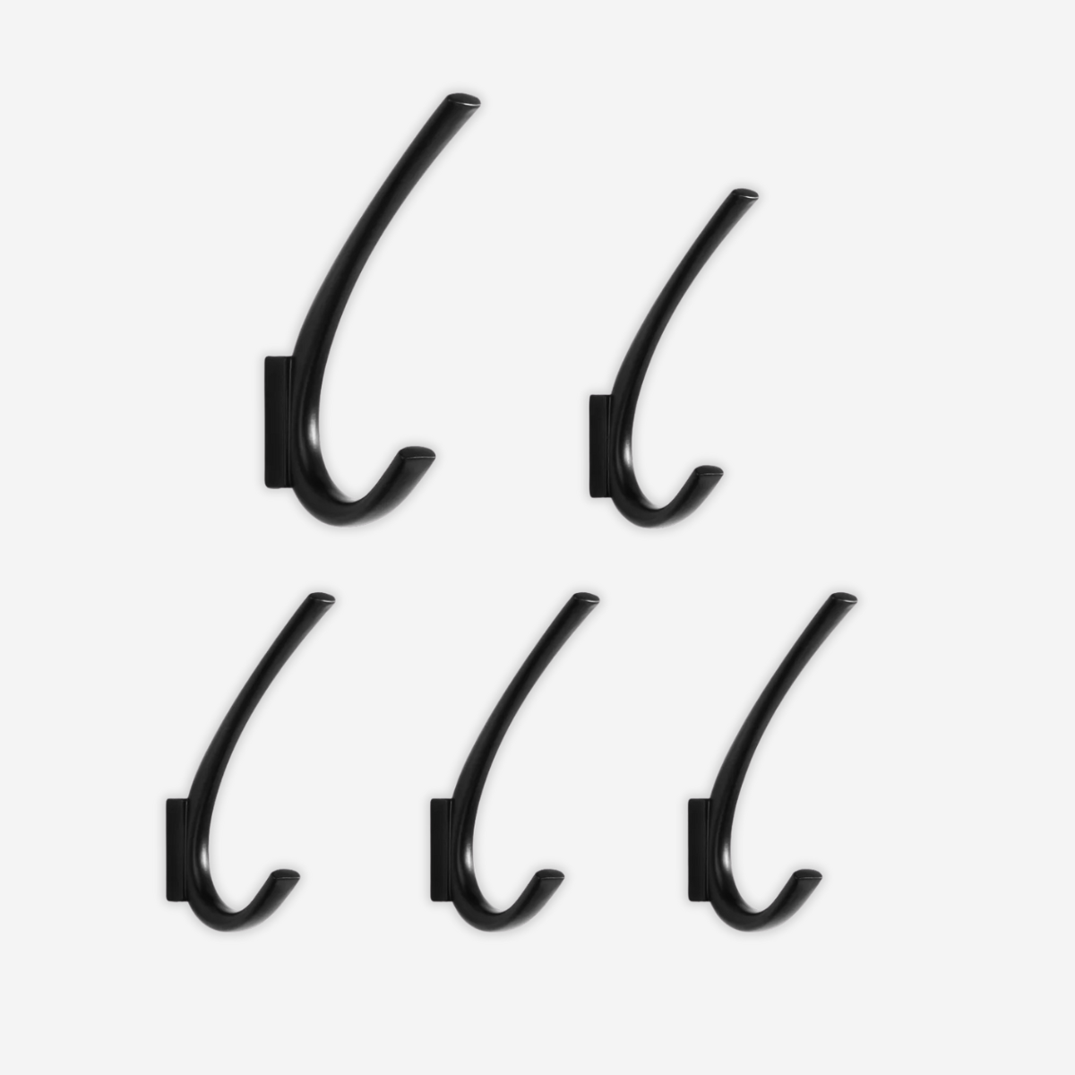 Lot de 5 Porte manteau Noir Droit ou Ondulé