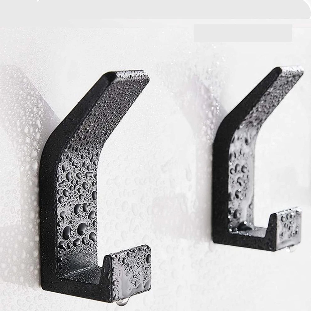 Lot de 5 Attache Mural Noir Mat Simple & Design Résistant a l'Eau et la Rouille en Métal