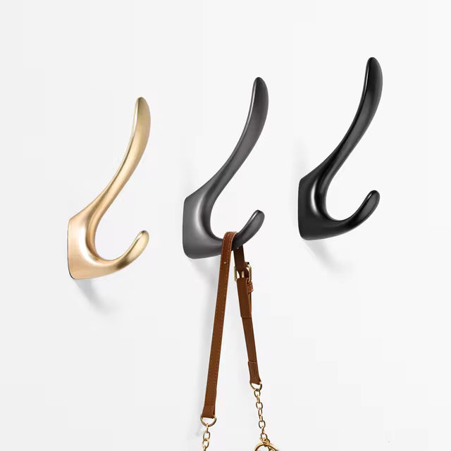 Pack de 5 Crochet Mural en Or Droit/Ondulé Métal