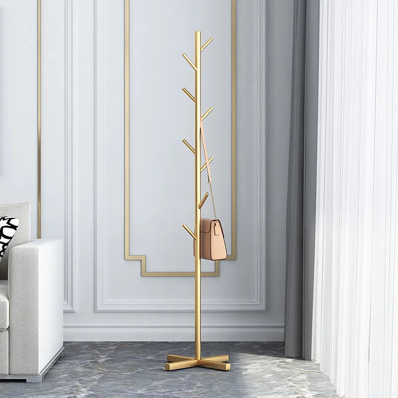 Accroche vêtement sur pied Dorée en Métal