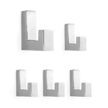 Patère Mural "L"  Chromé Très Simpliste & Design en Métal léger (Pack de 5)