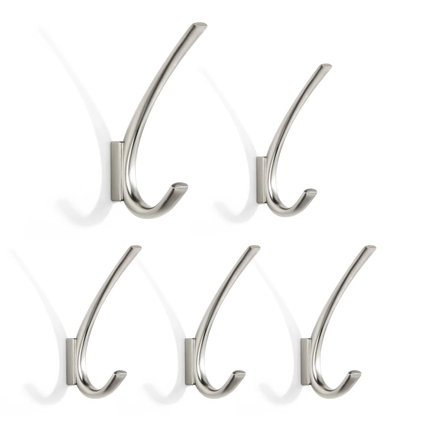 Set de 5 Patère Mural en Argent Clair/Foncé Métal léger