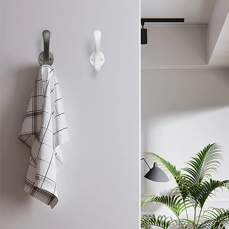 4 Patères Muraux Crochet Ondulé Blanche Design & Elégant en Métal