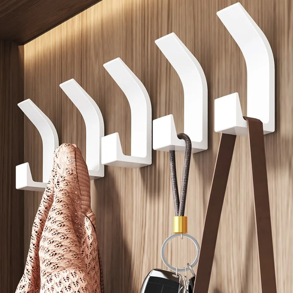 5 Attache Muraux Minimaliste Blanc Chic en Plastique