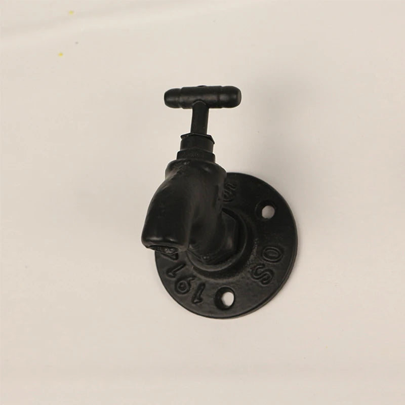Porte manteau Vintage Robinet Noir en Métal (2 pièces)