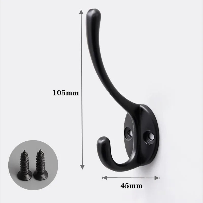 Set de 4 Support Mural Design Moderne Noir en Alu