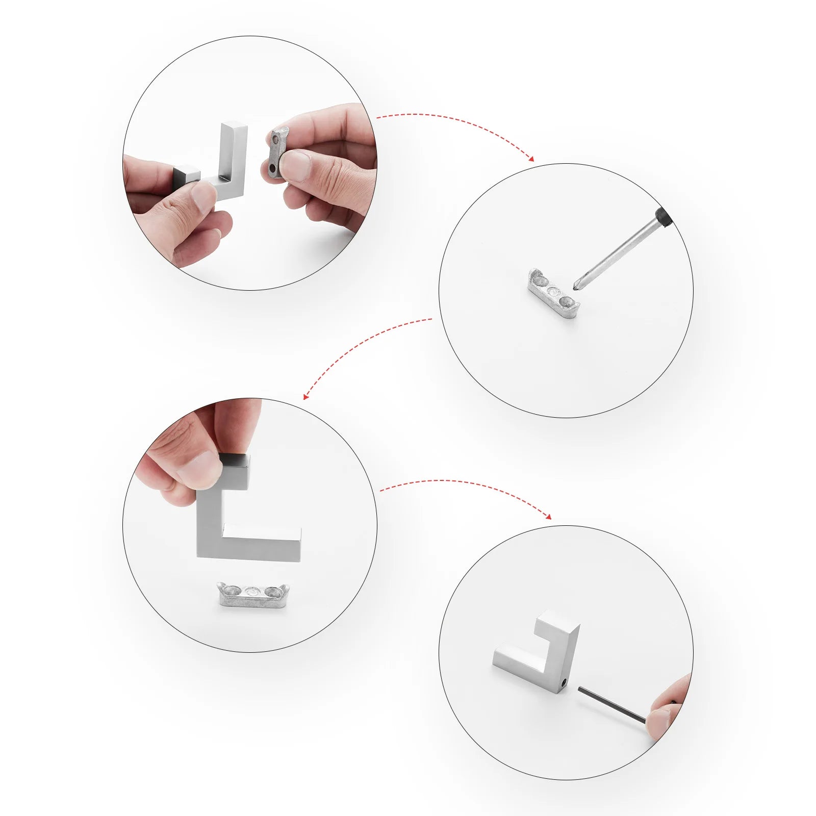 5 Porte manteau Muraux Cubique Blanc en Métal léger