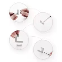 Patère Mural "L"  Chromé Très Simpliste & Design en Métal léger (Pack de 5)