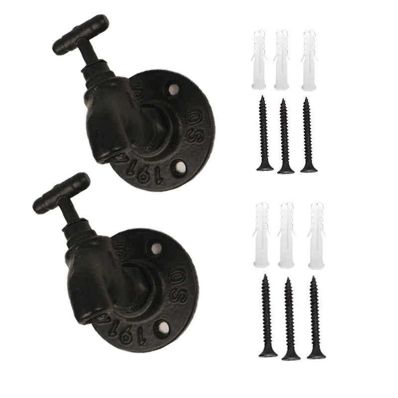 Porte manteau Vintage Robinet Noir en Métal (2 pièces)