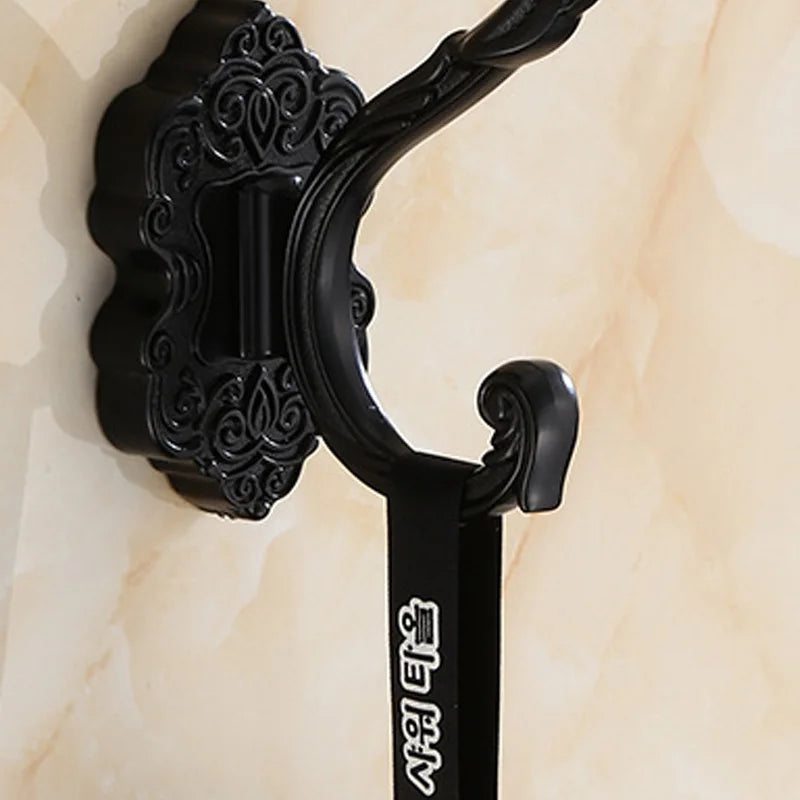 Attache murale Chic Antique avec Gravure Noir en Métal