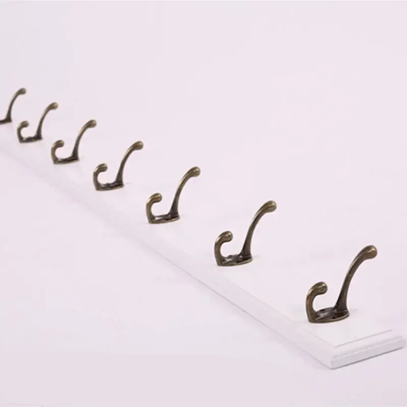 Porte manteau Crochet en Cuivre (7 accroche) Blanc en Bois