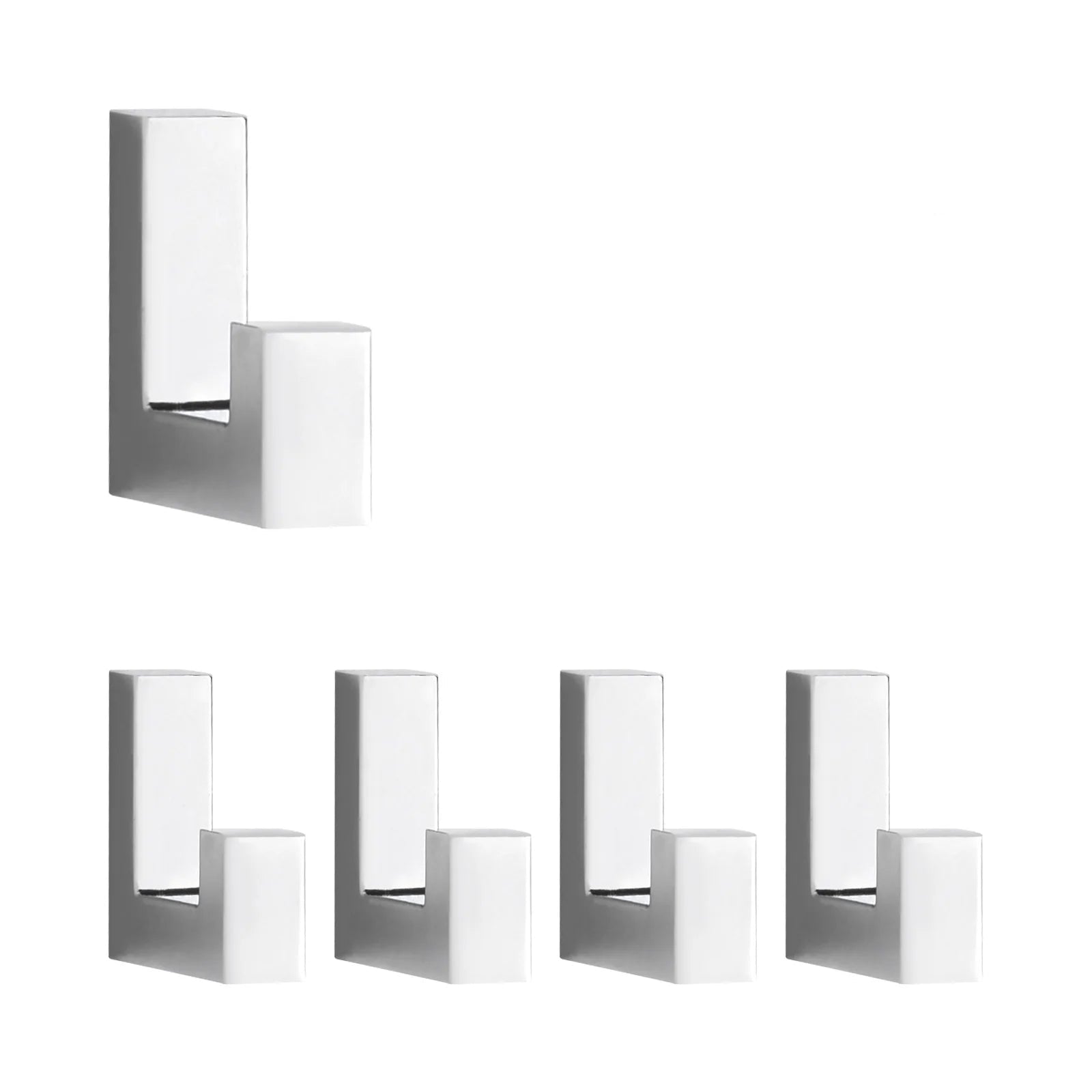 5 Porte manteau Muraux Cubique Blanc en Métal léger