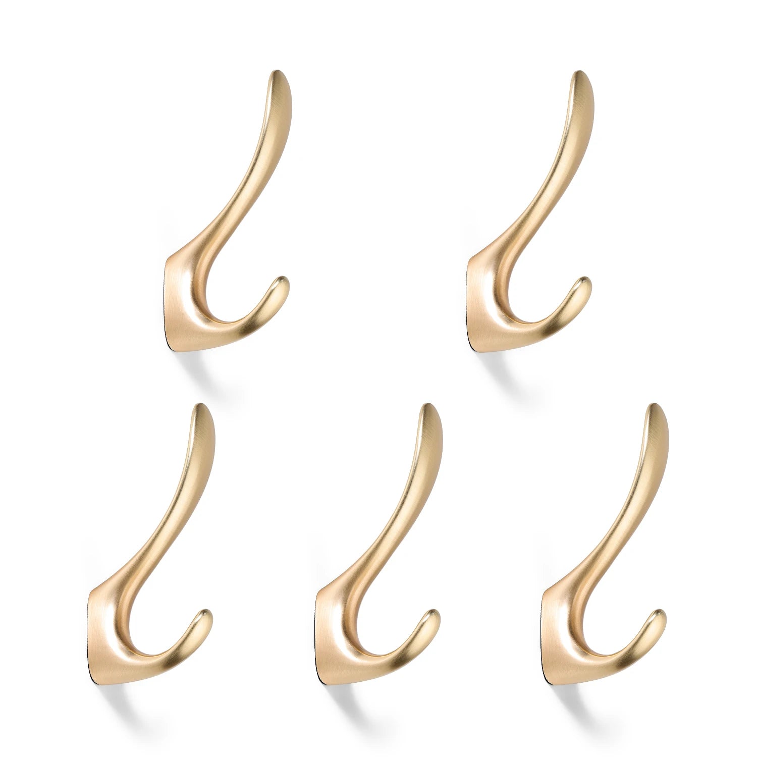 Pack de 5 Crochet Mural en Or Droit/Ondulé Métal