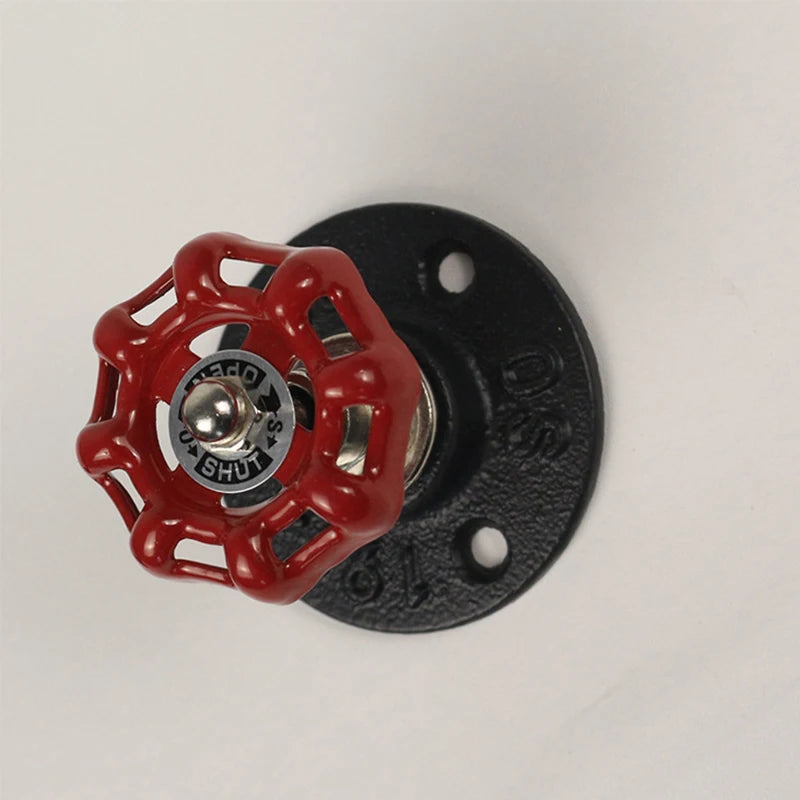 Accroche Mural "Vanne"  Rouge Vintage Industriel Design (2 pièces)