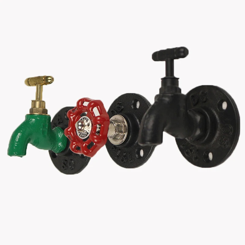 Porte manteau Vintage Robinet Noir en Métal (2 pièces)