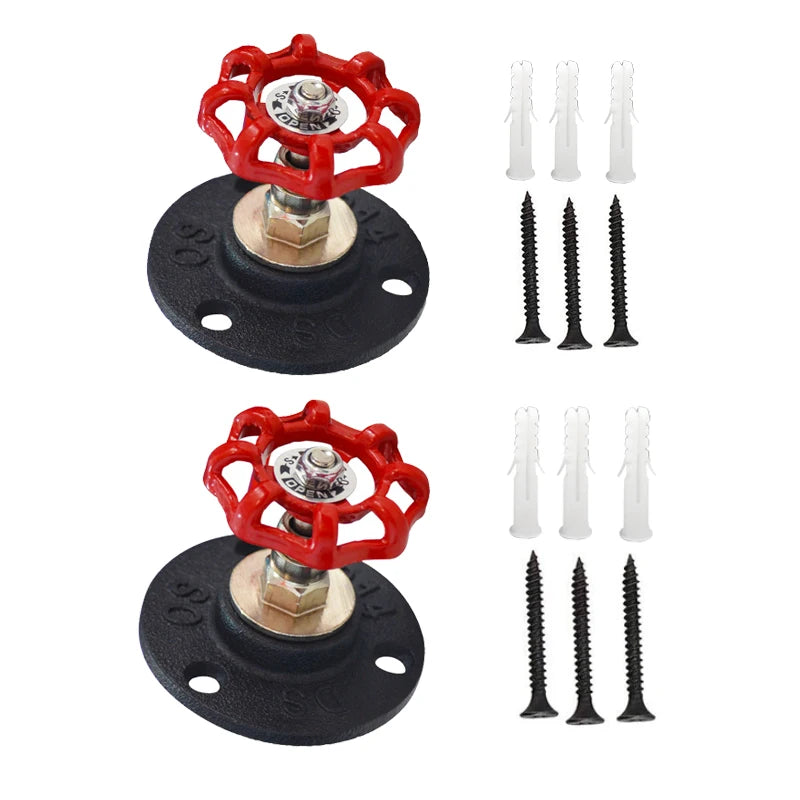 Accroche Mural "Vanne"  Rouge Vintage Industriel Design (2 pièces)