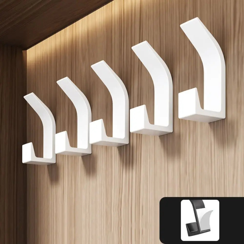 5 Attache Muraux Minimaliste Blanc Chic en Plastique